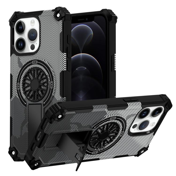 Camouflage Kickstand Rotating Shaft MagSafe Phone Case, For iPhone 13 Pro Max, For iPhone 13 Pro, For iPhone 12 / 12 Pro