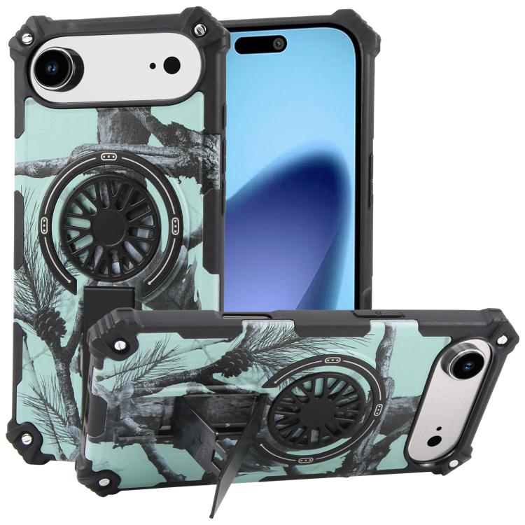 Camouflage Kickstand Rotating Shaft MagSafe Phone Case, For iPhone 16, For iPhone 15 Pro Max, For iPhone 15 Pro