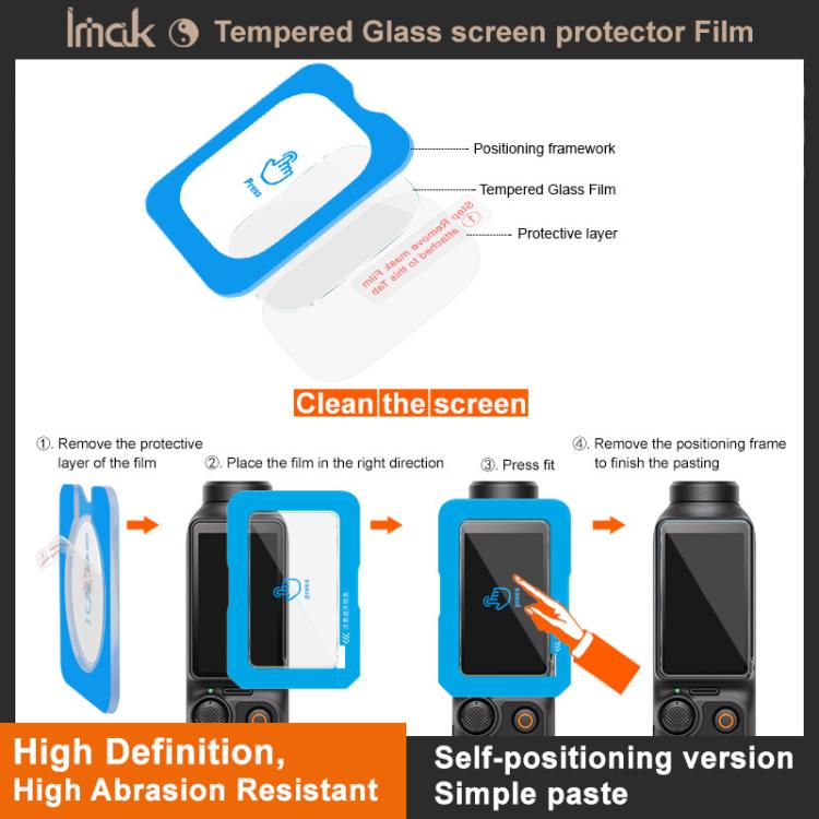 imak Tempered Glass Film with Camera Lens Film, Self-positioning Version, For GoPro HERO13 Black, For GoPro HERO12 Black