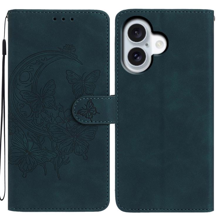 Moonlit Butterfly Dance Pattern Embossed Leather Phone Case, For iPhone 17 Pro Max, For iPhone 17 Pro, For iPhone 17