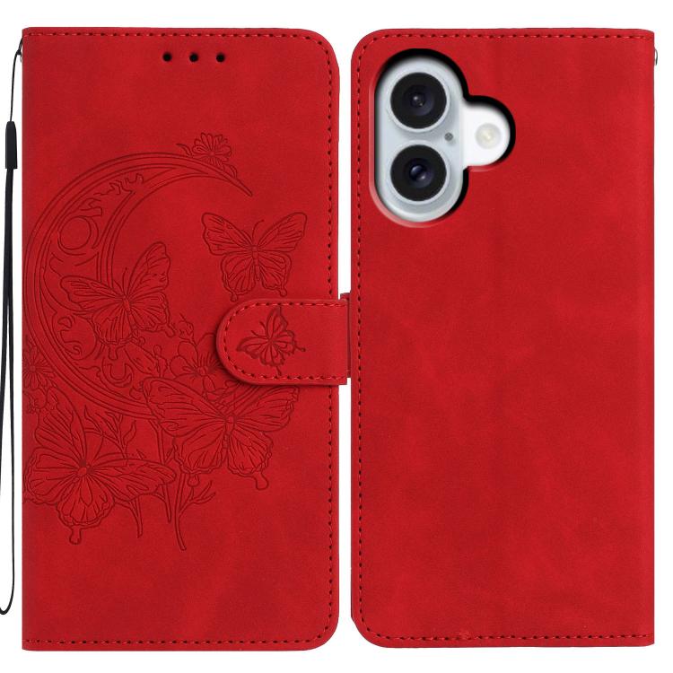 Moonlit Butterfly Dance Pattern Embossed Leather Phone Case, For iPhone 17 Pro Max, For iPhone 17 Pro, For iPhone 17