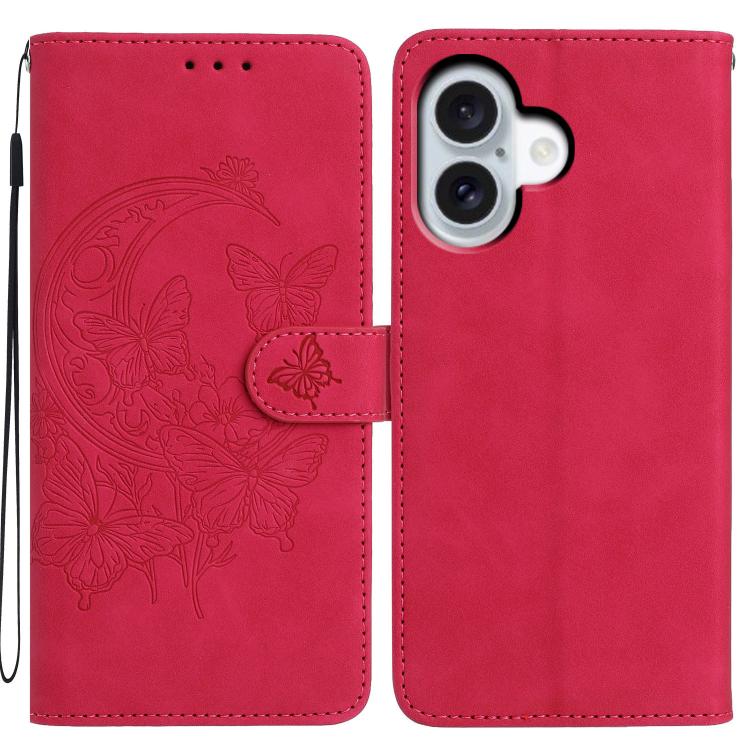 Moonlit Butterfly Dance Pattern Embossed Leather Phone Case, For iPhone 17 Pro Max, For iPhone 17 Pro, For iPhone 17