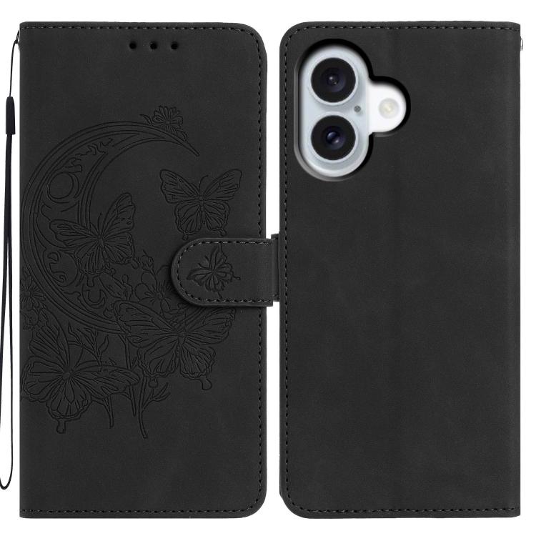 Moonlit Butterfly Dance Pattern Embossed Leather Phone Case, For iPhone 17 Pro Max, For iPhone 17 Pro, For iPhone 17