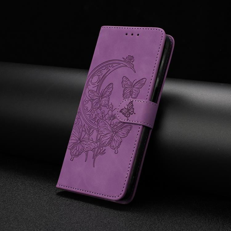 Moonlit Butterfly Dance Pattern Embossed Leather Phone Case, For iPhone 17 Pro Max, For iPhone 17 Pro, For iPhone 17
