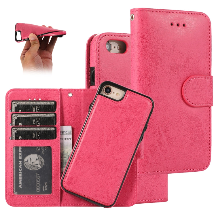 KLT888-2 Retro 2 in 1 Detachable Magnetic Horizontal Flip TPU + PU Leather Case with Holder & Card Slots & Photo Frame & Wallet, For iPhone 6 Plus, For iPhone SE 2022 / SE 2020 / 8 / 7, For iPhone 8 Plus / 7 Plus, For iPhone XS / X