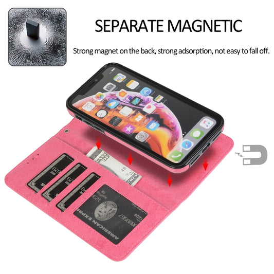 Rose gold magnetic flip case showing interior card holder compartments