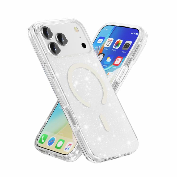 Terminator Style Glitter Powder MagSafe Magnetic Phone Case, For iPhone 17 Pro Max, For iPhone 17 Pro, For iPhone 17, For iPhone 17 Air