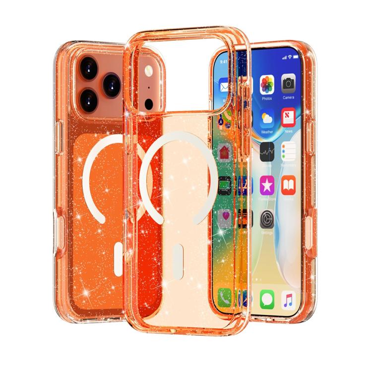 Terminator Style Glitter Powder MagSafe Magnetic Phone Case, For iPhone 17 Pro Max, For iPhone 17 Pro, For iPhone 17, For iPhone 17 Air