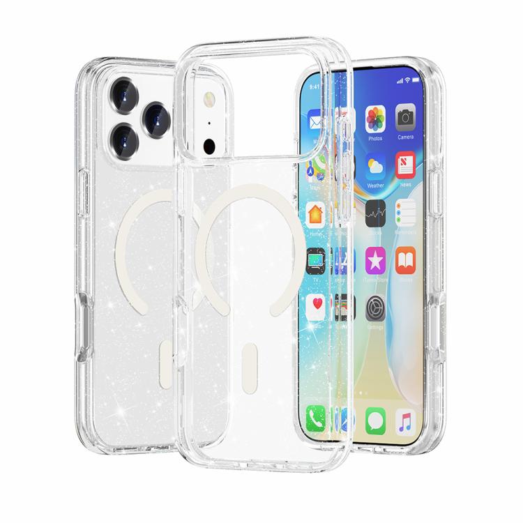 Terminator Style Glitter Powder MagSafe Magnetic Phone Case, For iPhone 17 Pro Max, For iPhone 17 Pro, For iPhone 17, For iPhone 17 Air