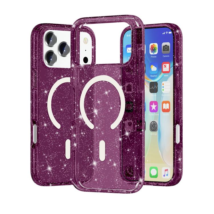 Terminator Style Glitter Powder MagSafe Magnetic Phone Case, For iPhone 17 Pro Max, For iPhone 17 Pro, For iPhone 17, For iPhone 17 Air