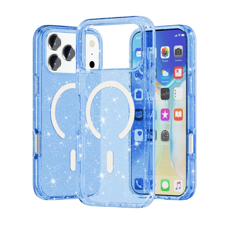 Terminator Style Glitter Powder MagSafe Magnetic Phone Case, For iPhone 17 Pro Max, For iPhone 17 Pro, For iPhone 17, For iPhone 17 Air