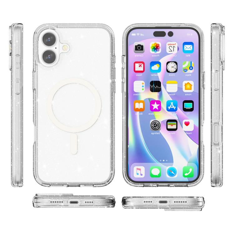 Terminator Style Glitter Powder MagSafe Magnetic Phone Case, For iPhone Air