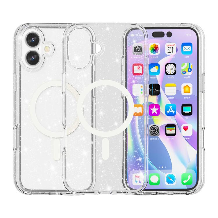 Terminator Style Glitter Powder MagSafe Magnetic Phone Case, For iPhone Air