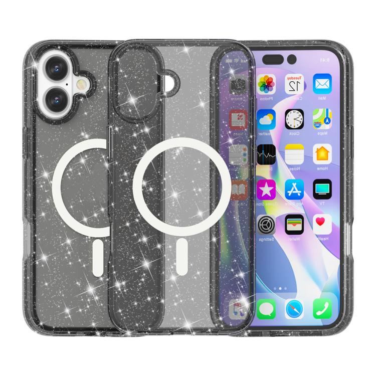 Terminator Style Glitter Powder MagSafe Magnetic Phone Case, For iPhone 17 Pro Max, For iPhone 17 Pro, For iPhone 17, For iPhone 17 Air