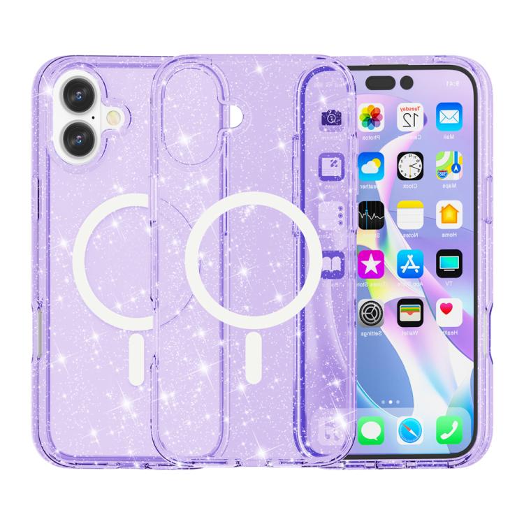 Terminator Style Glitter Powder MagSafe Magnetic Phone Case, For iPhone 17 Pro Max, For iPhone 17 Pro, For iPhone 17, For iPhone 17 Air