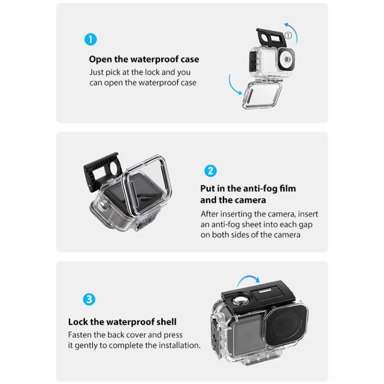 For DJI Osmo Action 5 Pro Magnetic 60m Waterproof Case, Diving Waterproof Case, Diving Case + Gift Kit, Diving Case with Base + Gift Kit