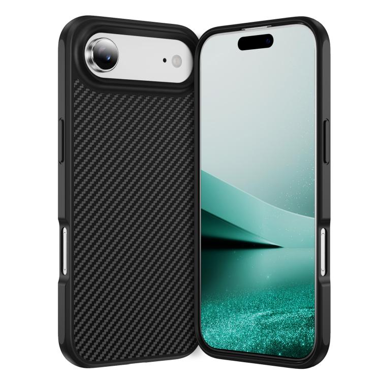 Carbon Fiber Texture Skin-feel Acrylic TPU Phone Case, For iPhone 17 Pro Max, For iPhone 17 Pro, For iPhone 17 Air, For iPhone 16 Pro Max, For iPhone 16 Pro, For iPhone 16 Plus