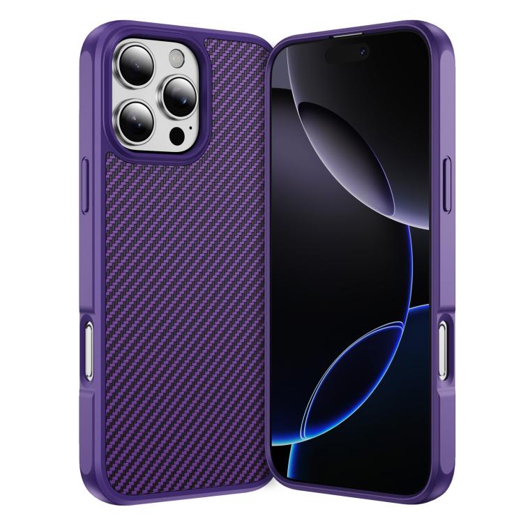 Carbon Fiber Texture Skin-feel Acrylic TPU Phone Case, For iPhone 17 Pro Max, For iPhone 17 Pro, For iPhone 17 Air, For iPhone 16 Pro Max, For iPhone 16 Pro, For iPhone 16 Plus