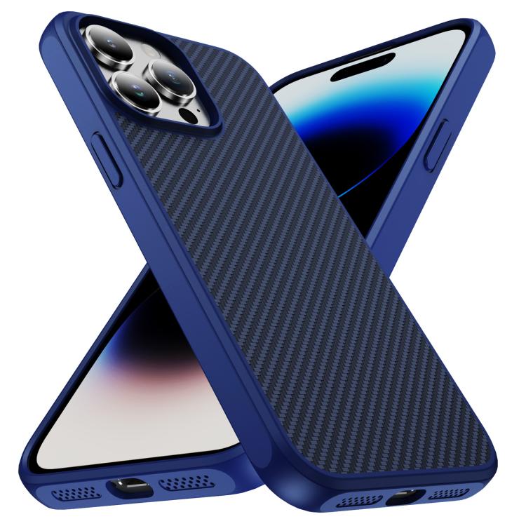 Carbon Fiber Texture Skin-feel Acrylic TPU Phone Case, For iPhone 14 Pro Max