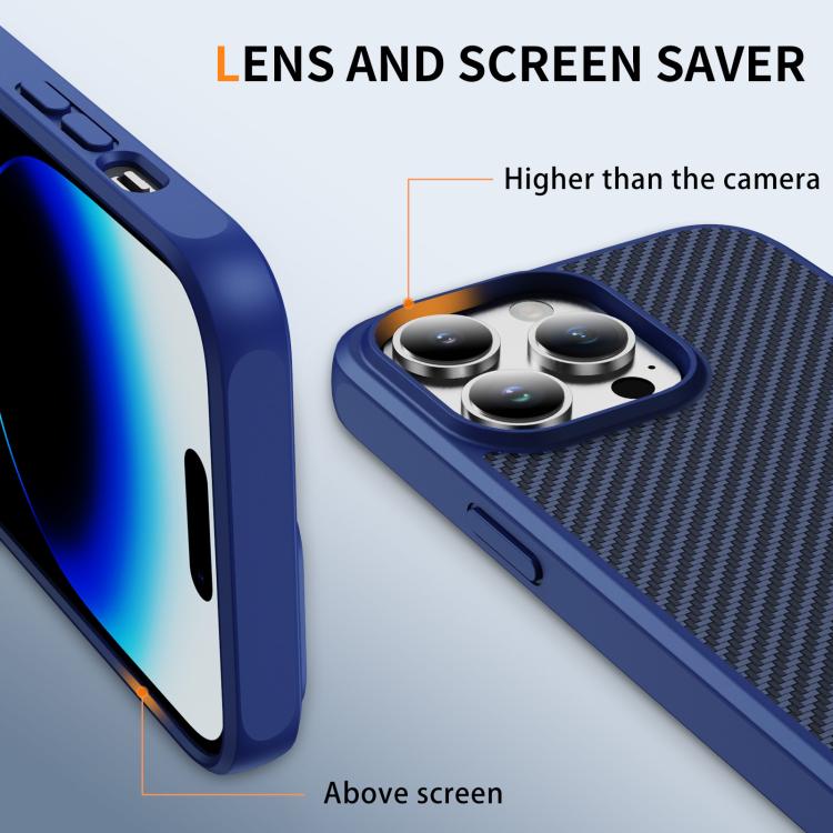 Carbon Fiber Texture Skin-feel Acrylic TPU Phone Case, For iPhone 14 Pro Max