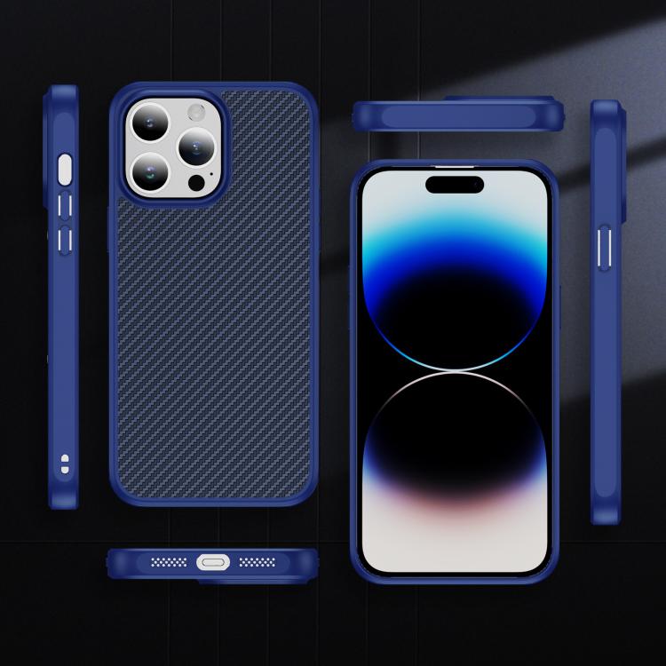 Carbon Fiber Texture Skin-feel Acrylic TPU Phone Case, For iPhone 14 Pro Max