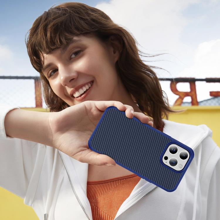 Carbon Fiber Texture Skin-feel Acrylic TPU Phone Case, For iPhone 14 Pro Max