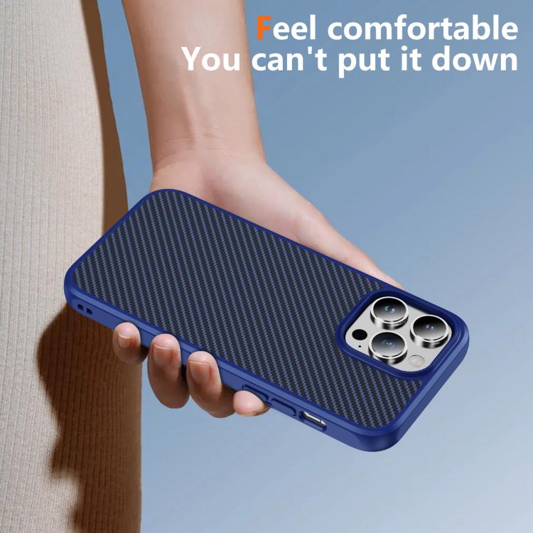 Carbon Fiber Texture Skin-feel Acrylic TPU Phone Case, For iPhone 14 Pro Max