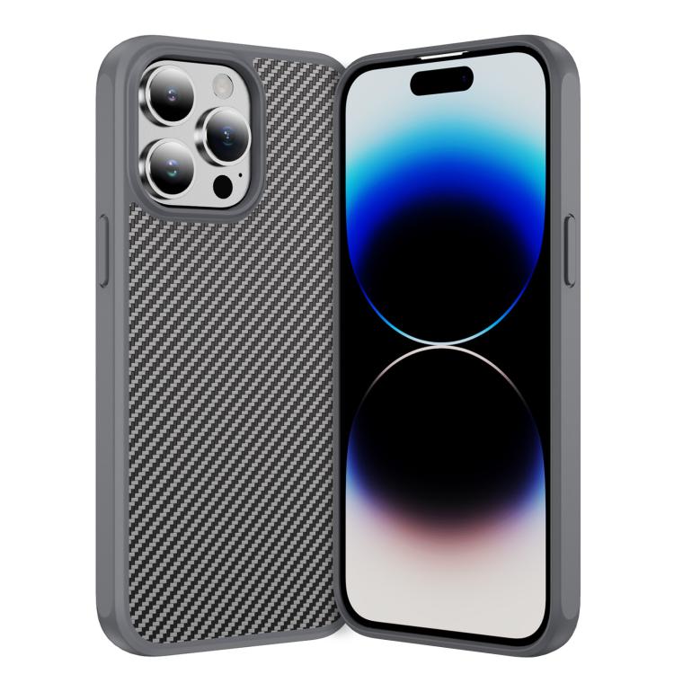 Carbon Fiber Texture Skin-feel Acrylic TPU Phone Case, For iPhone 14 Pro Max