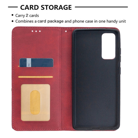 Side view of S20 FE magnetic leather case displaying card slot functionality