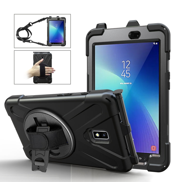Shockproof Colorful Silicone + PC Protective Case with Holder & Hand Grip Strap & Pen Slot, For Samsung Galaxy Tab Active 2 8.0 T390/T395/T397