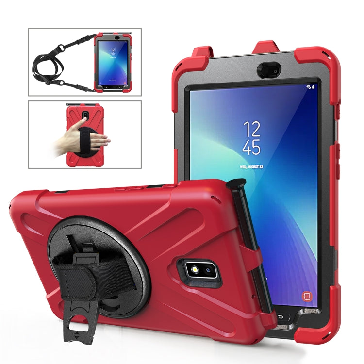 Shockproof Colorful Silicone + PC Protective Case with Holder & Hand Grip Strap & Pen Slot, For Samsung Galaxy Tab Active 2 8.0 T390/T395/T397