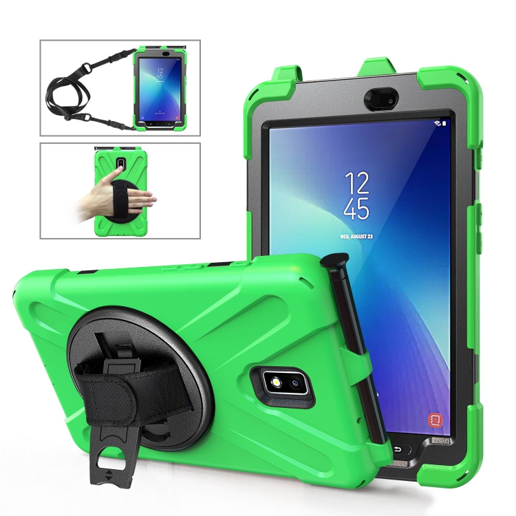 Shockproof Colorful Silicone + PC Protective Case with Holder & Hand Grip Strap & Pen Slot, For Samsung Galaxy Tab Active 2 8.0 T390/T395/T397