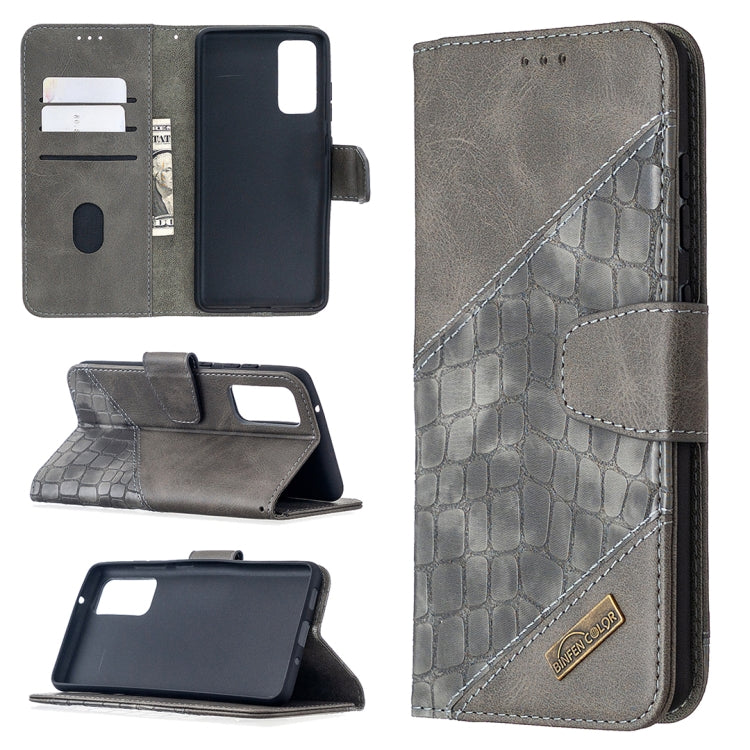 Matching Color Crocodile Texture Horizontal Flip PU Leather Case with Wallet & Holder & Card Slots, For Galaxy S20 FE 5G / S20 Lite