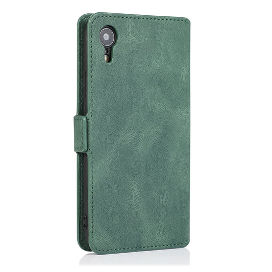 Magnetic closure detail on horizontal flip leather iPhone case with holder
