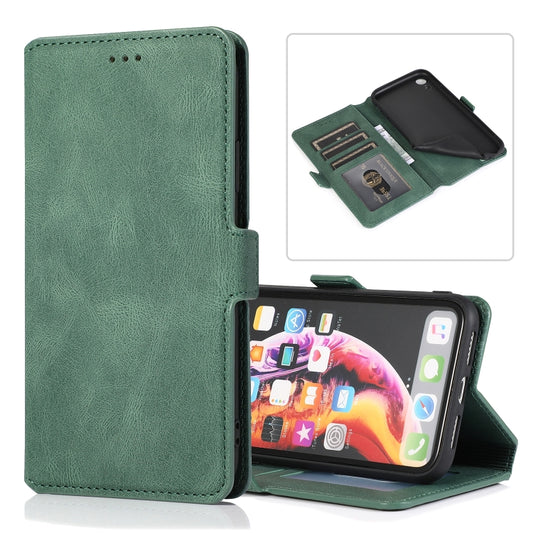 Retro leather flip case for iPhone XR and XS Max with magnetic clasp and card slot holder