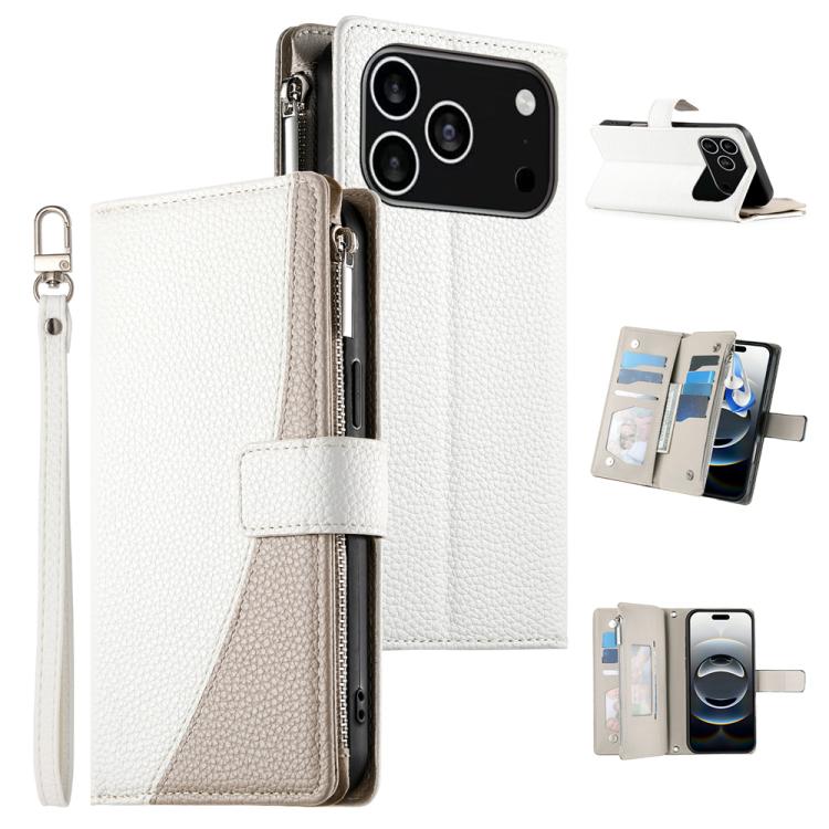 Stitching Multi-card Zipper Wallet Leather Phone Case with Short Strap, For iPhone 17 Pro Max, For iPhone 17 Pro, For iPhone 17, For iPhone 17 Air