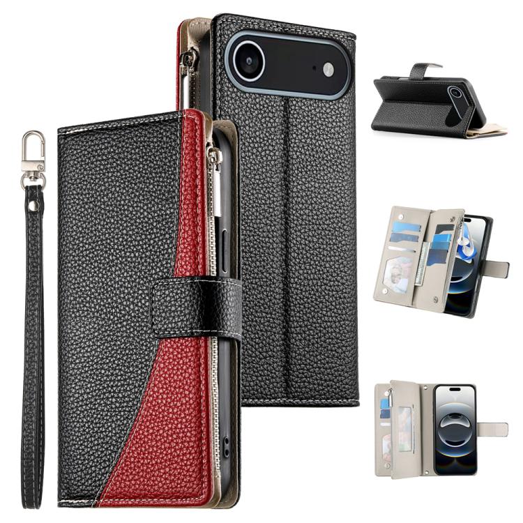 Stitching Multi-card Zipper Wallet Leather Phone Case with Short Strap, For iPhone 17 Pro Max, For iPhone 17 Pro, For iPhone 17, For iPhone 17 Air