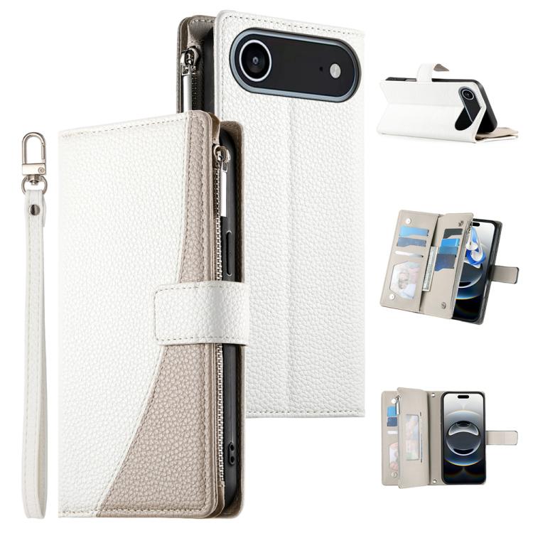 Stitching Multi-card Zipper Wallet Leather Phone Case with Short Strap, For iPhone 17 Pro Max, For iPhone 17 Pro, For iPhone 17, For iPhone 17 Air