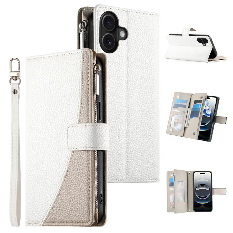 Stitching Multi-card Zipper Wallet Leather Phone Case with Short Strap, For iPhone 17 Pro Max, For iPhone 17 Pro, For iPhone 17, For iPhone 17 Air