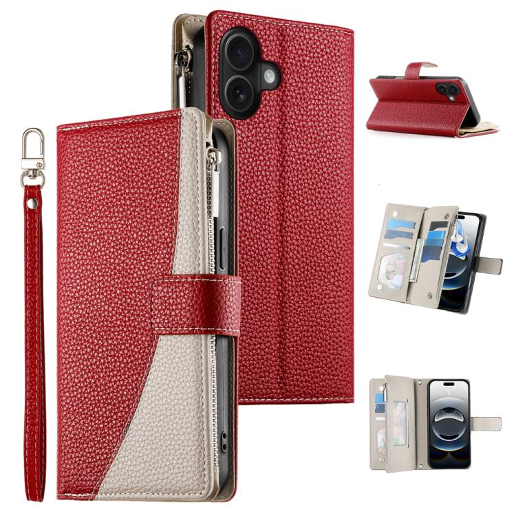 Stitching Multi-card Zipper Wallet Leather Phone Case with Short Strap, For iPhone 17 Pro Max, For iPhone 17 Pro, For iPhone 17, For iPhone 17 Air