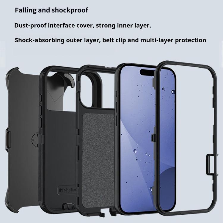 Kalebol Shockproof PC Hybrid TPU Phone Case with Back Clip, For iPhone 17 Pro Max, For iPhone 17 Pro, For iPhone 17, For iPhone 17 Air