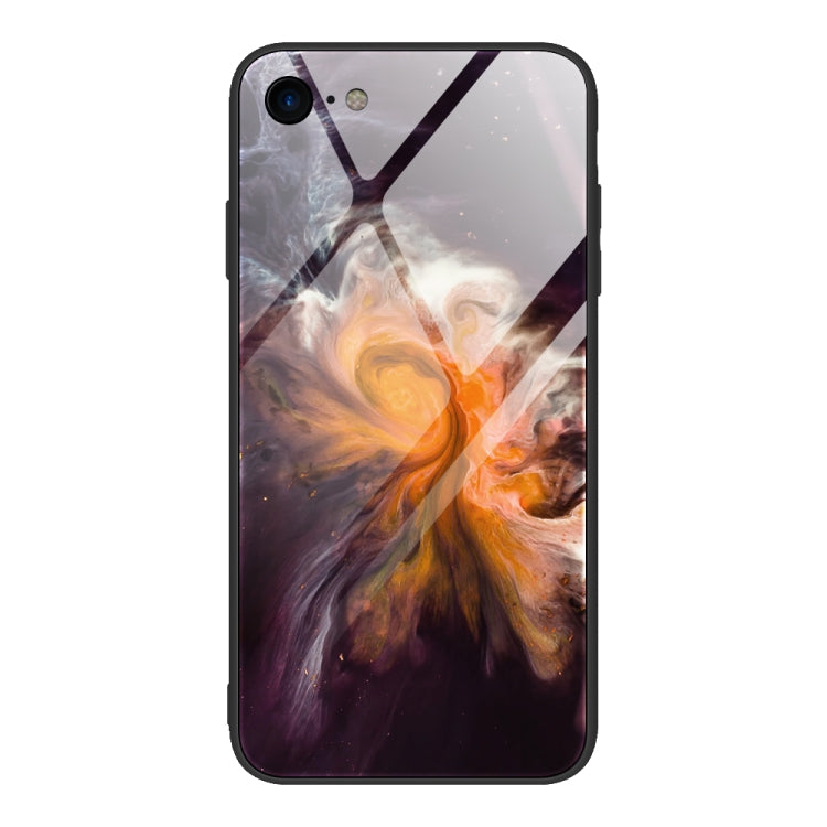 Marble Pattern Glass Protective Case, For iPhone SE 2022 / SE 2020 / 8 / 7, For iPhone X
