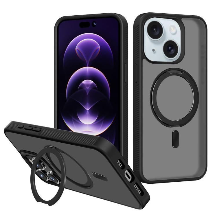 Kalebol Rotating Holder MagSafe PC Hybrid TPU Phone Case, For iPhone 16 Pro Max, For iPhone 16 Pro, For iPhone 16 Plus, For iPhone 16