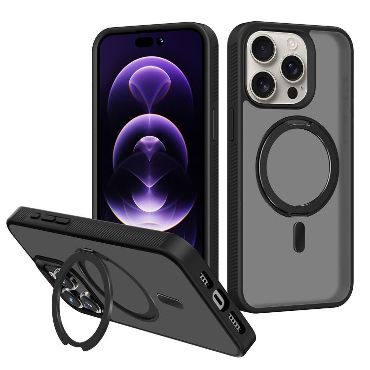 Kalebol Rotating Holder MagSafe PC Hybrid TPU Phone Case, For iPhone 16 Pro Max, For iPhone 16 Pro, For iPhone 16 Plus, For iPhone 16