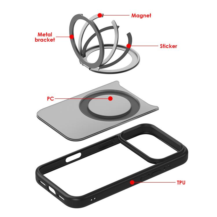 Kalebol Frosted MagSafe Holder Acrylic Hybrid TPU Phone Case, For iPhone 17 Pro Max, For iPhone 17 Pro, For iPhone 17, For iPhone 17 Air