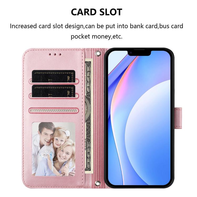 Litter Panda Embossing RFID Leather Phone Case with Lanyard, For iPhone 16, For iPhone 15 Pro Max, For iPhone 15 Pro, For iPhone 15 Plus