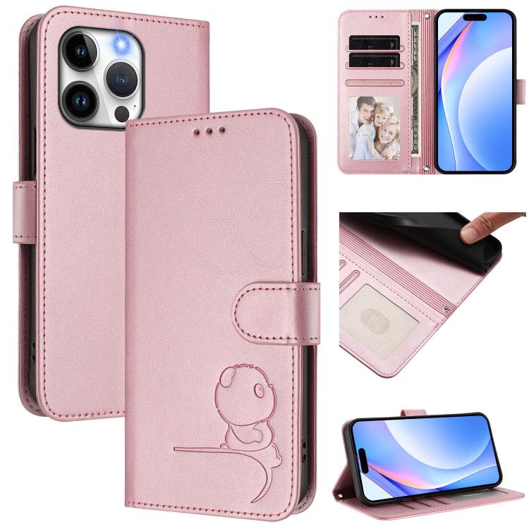 Litter Panda Embossing RFID Leather Phone Case with Lanyard, For iPhone 14 Pro Max, For iPhone SE 2022 / 2020 / 8 / 7, For iPhone 13 Pro Max, For iPhone 13 Pro