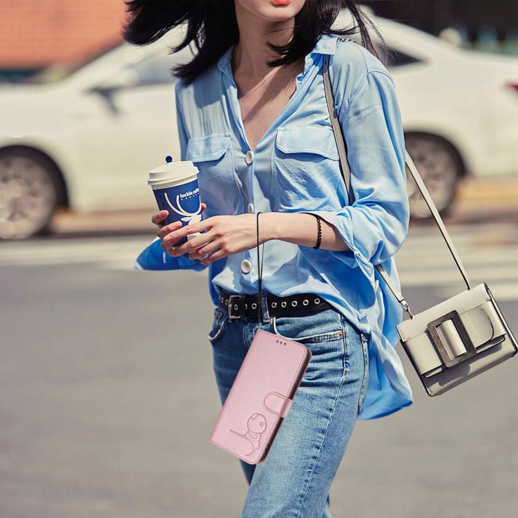 Litter Panda Embossing RFID Leather Phone Case with Lanyard, For iPhone XR, For iPhone XS Max, For iPhone 8 Plus / 7 Plus