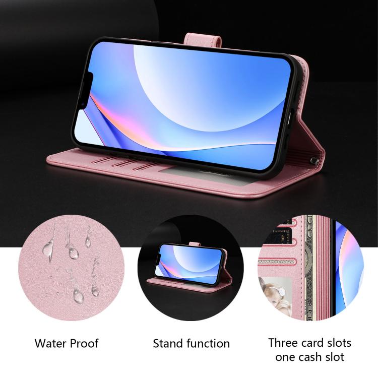 Litter Panda Embossing RFID Leather Phone Case with Lanyard, For iPhone 17 Pro Max, For iPhone 17 Pro, For iPhone 17, For iPhone 17 Air