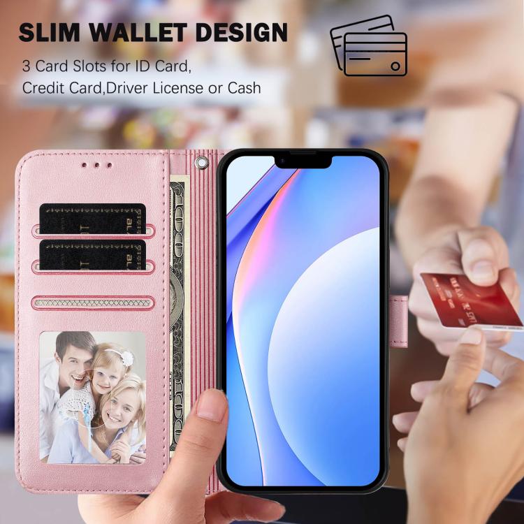 Litter Panda Embossing RFID Leather Phone Case with Lanyard, For iPhone 17 Pro Max, For iPhone 17 Pro, For iPhone 17, For iPhone 17 Air